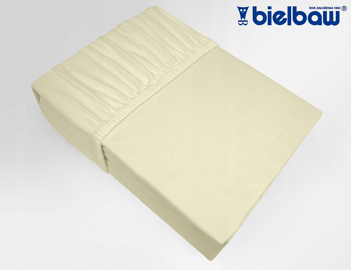 Prześcieradło Jersey z gumką 120x200 Bielbaw krem