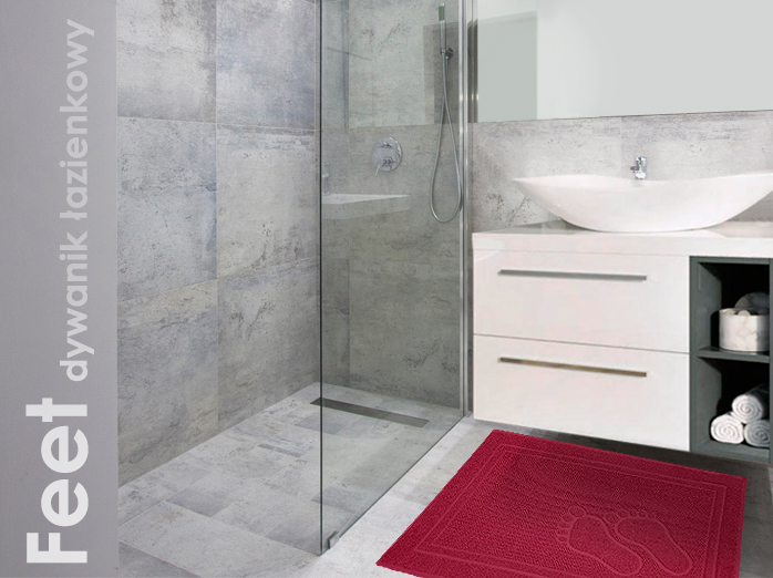 Dywanik łazienkowy Feet 50x70 Fuksja Stópki Greno