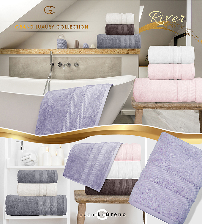 Ręcznik River 70x130 gruby bawełna Greno brązowy