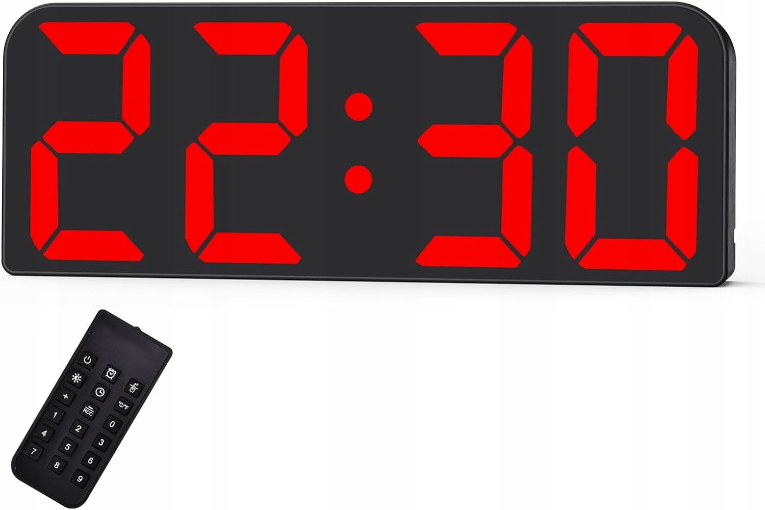 ZEGAR ŚCIENNY BUDZIK Z PILOTEM CYFROWY ZEGAREK Z ALARM TERMOMETR DUŻE CYFRY