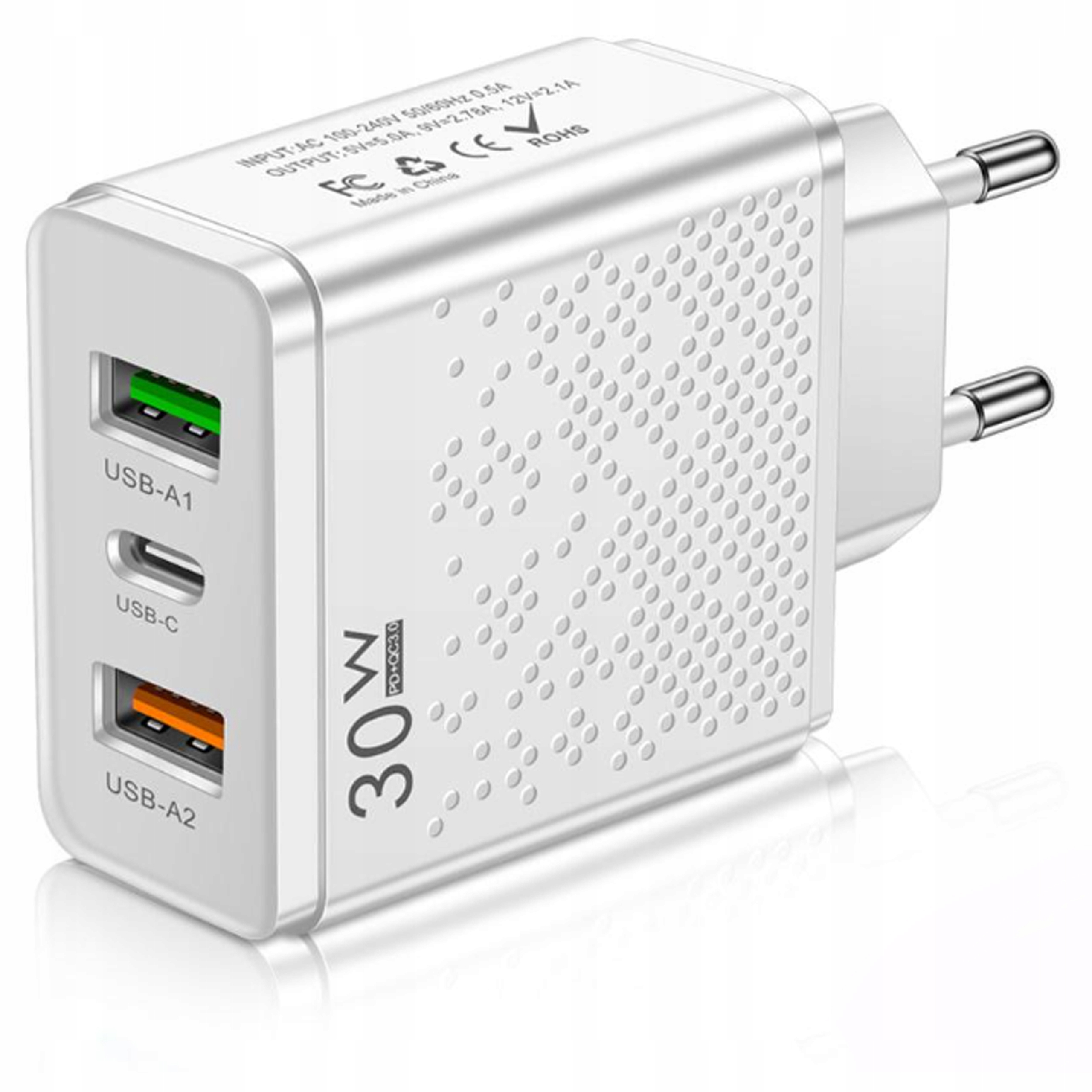 ŁADOWARKA SIECIOWA USBC 30W PD 2xUSB QC 5A