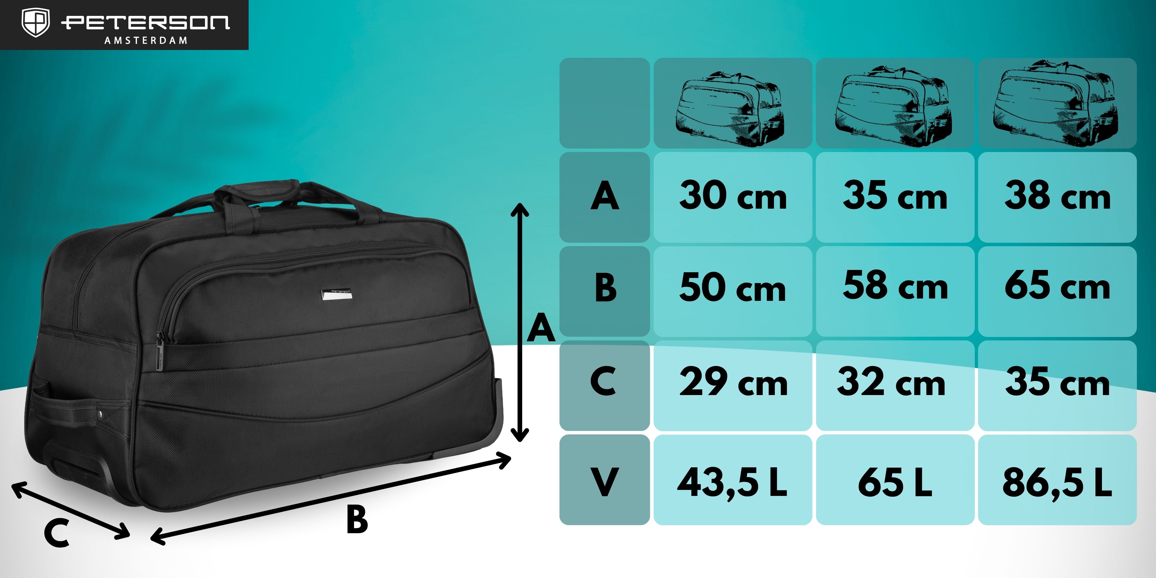 3 piece car roof box storage bag set