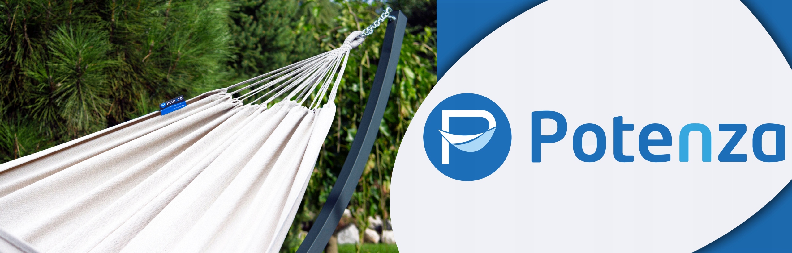 POTENZA Stelaż GRANDE PREMIUM + Hamak ROMA XL Ecru Kokon