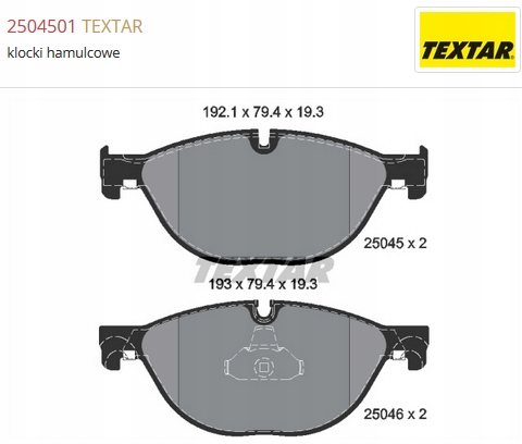 tarcze klocki przód BMW 7 E65 E66 E67 TEXTAR OE