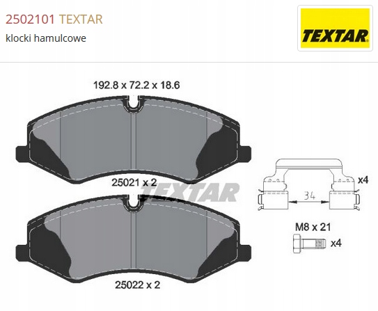 hamulce przód Range Rover IV LG 2012- TEXTAR oe