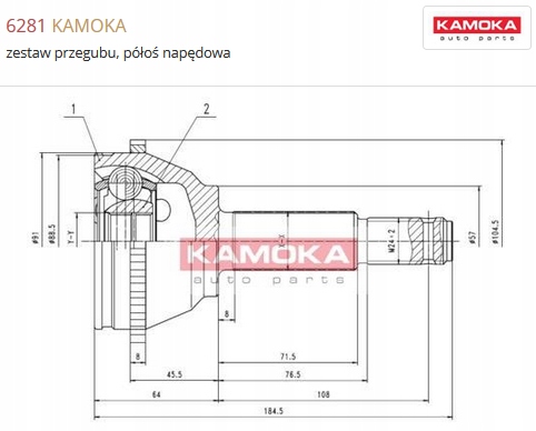 przegub Ford Transit 2000-2006 KAMOKA