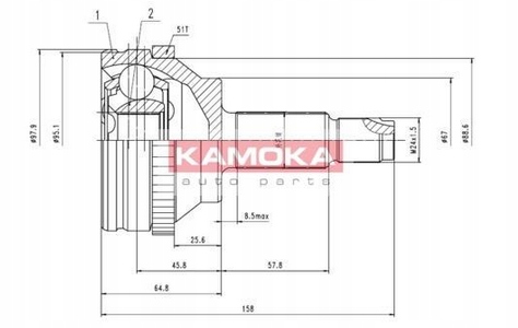 przegub Renault Master 2 1998-2006 KAMOKA