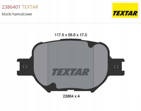 hamulce przód 296mm lexus IS 2013 2014-2018 Textar