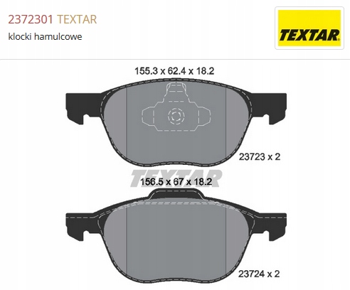 hamulce przód Ford Focus MK3 C-MAX TEXTAR zestaw