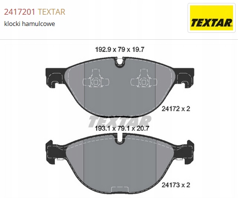 klocki przód BMW X5 E70 X6 E71 2417201 OE textar