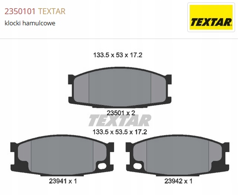 klocki przód MITSUBISHI CANTER TEXTAR 2350101