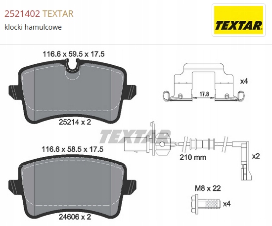 klocki tył Audi A6 A7 model 2012 TEXTAR 2521402