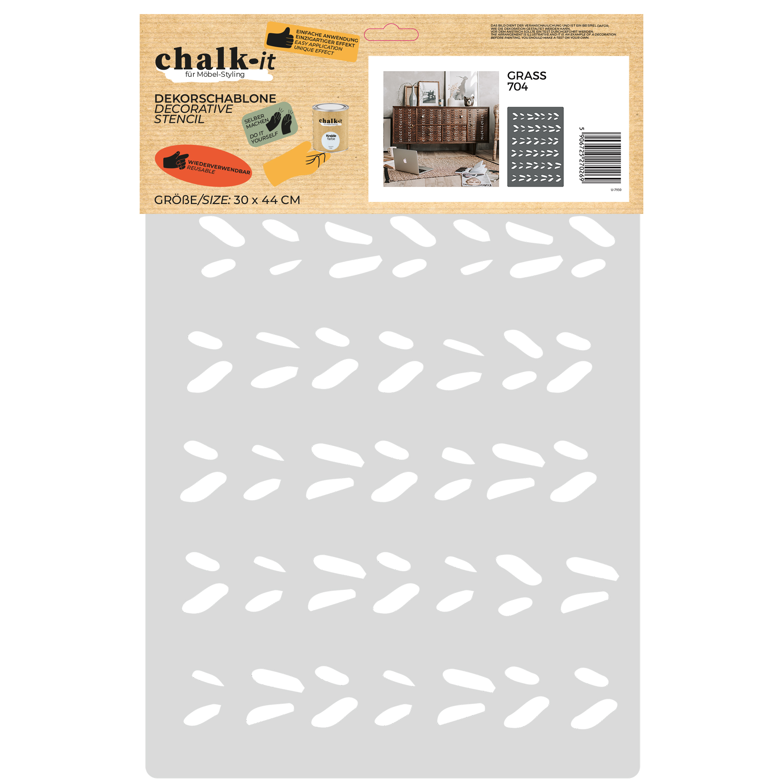 Szablon do stylizacji i dekoracji mebli Chalk-it 704 GRASS