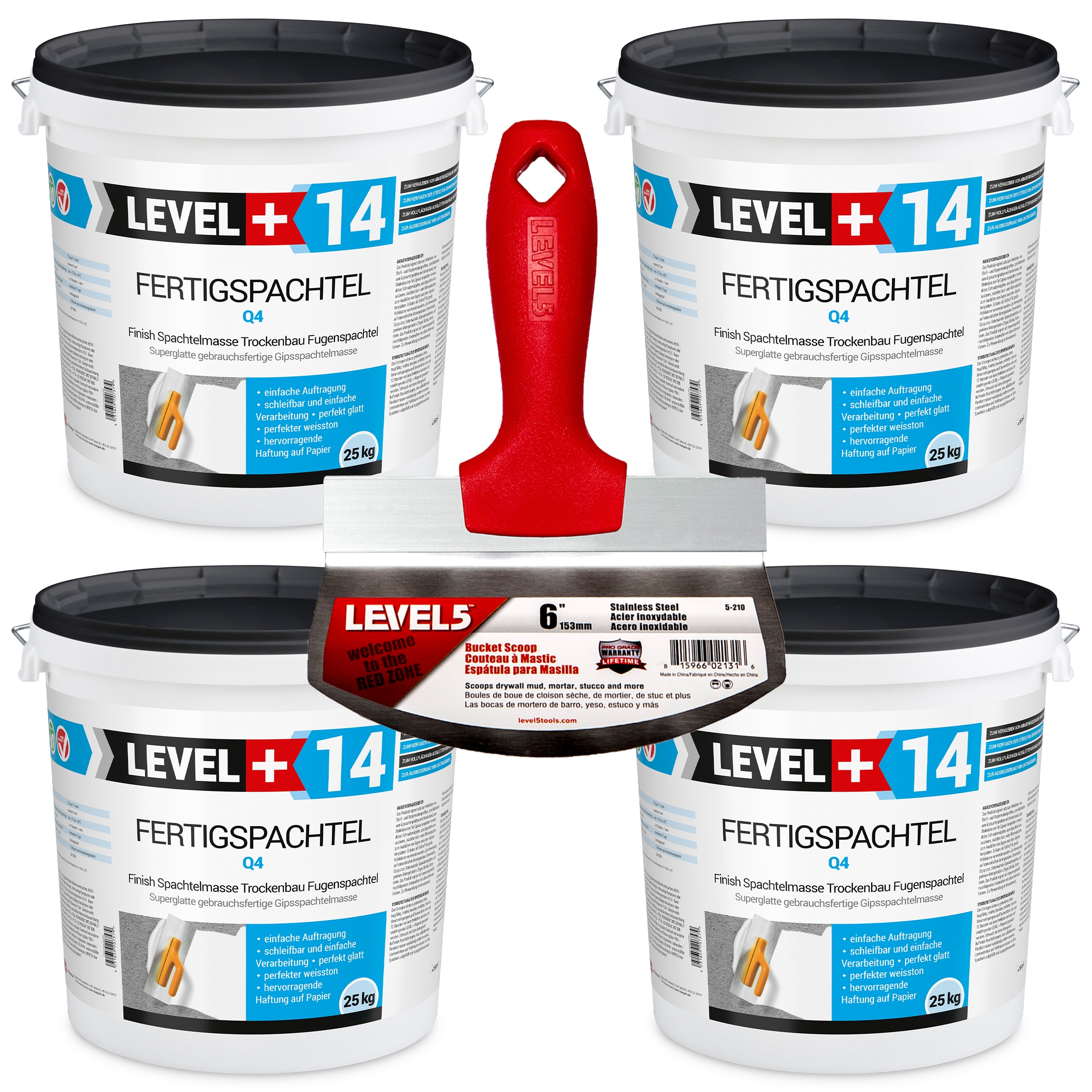 Zestaw Gładź szpachlowa Gotowa 100kg + Skrobak Wybierak LEVEL5 5-210