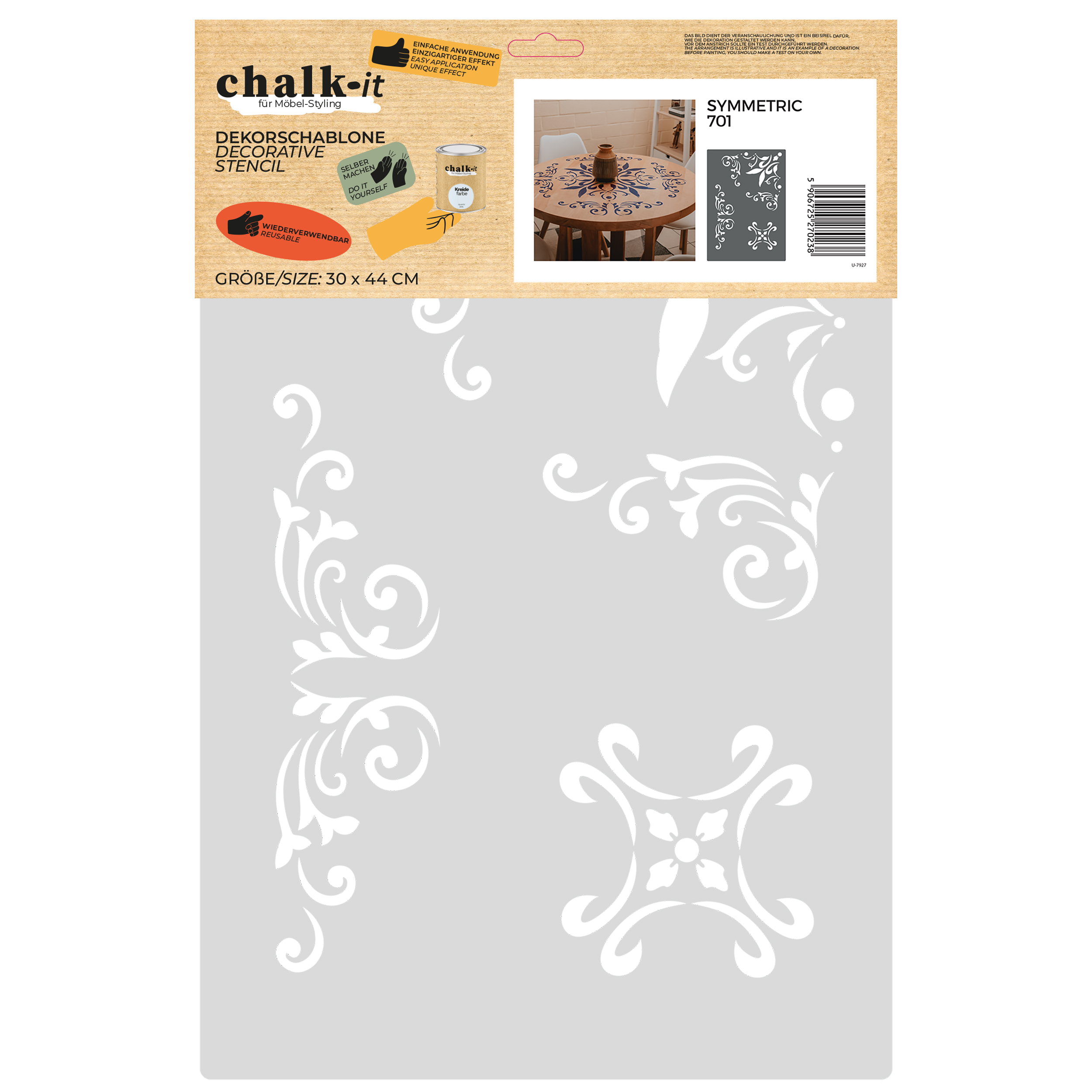 Szablon do stylizacji i dekoracji mebli Chalk-it 701 SYMMETRIC