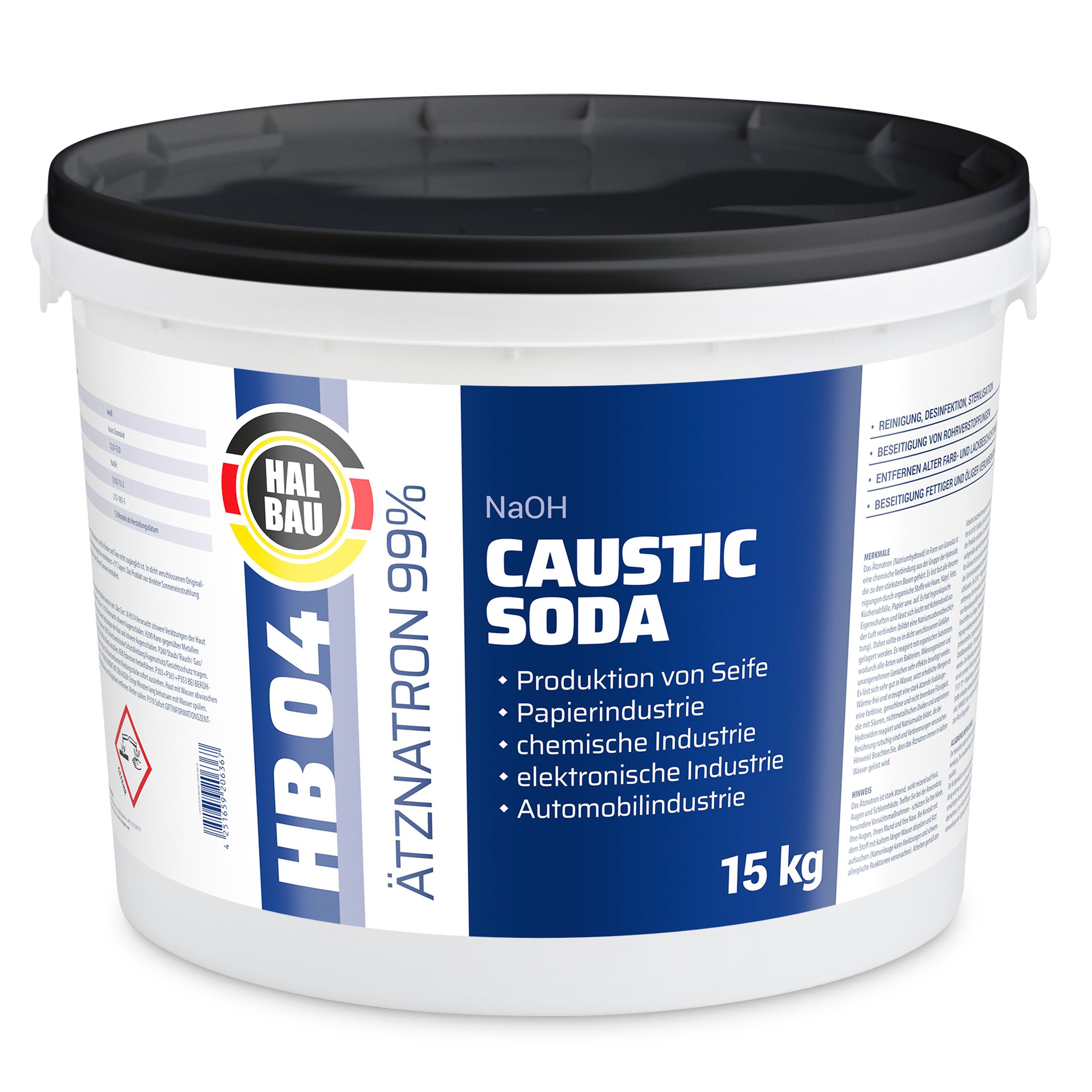 Wodorotlenek Sodu 15kg Granulki Soda kaustyczna H04