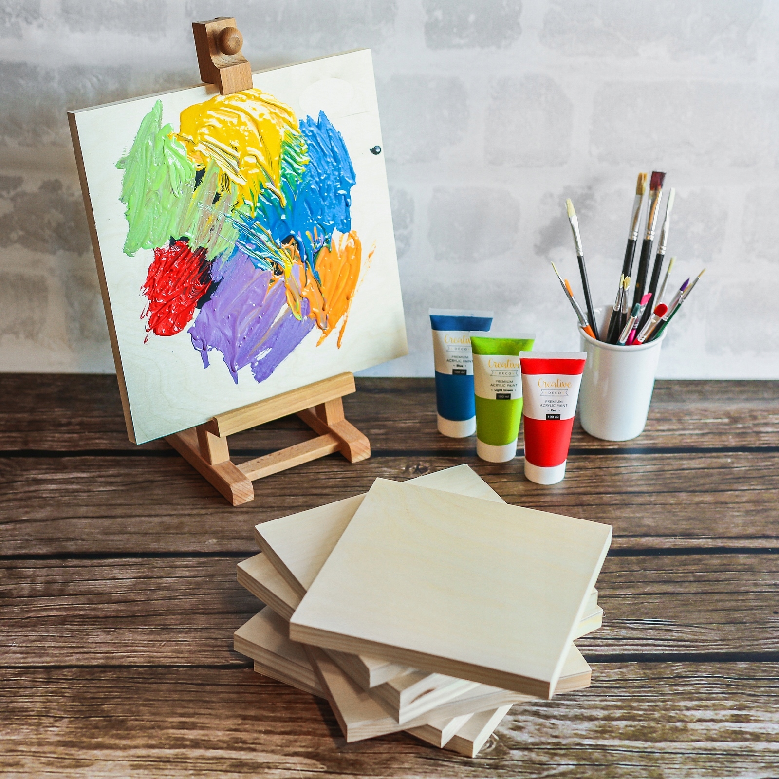 Drewniane podobrazie płótno malarskie 20x20cm 8szt