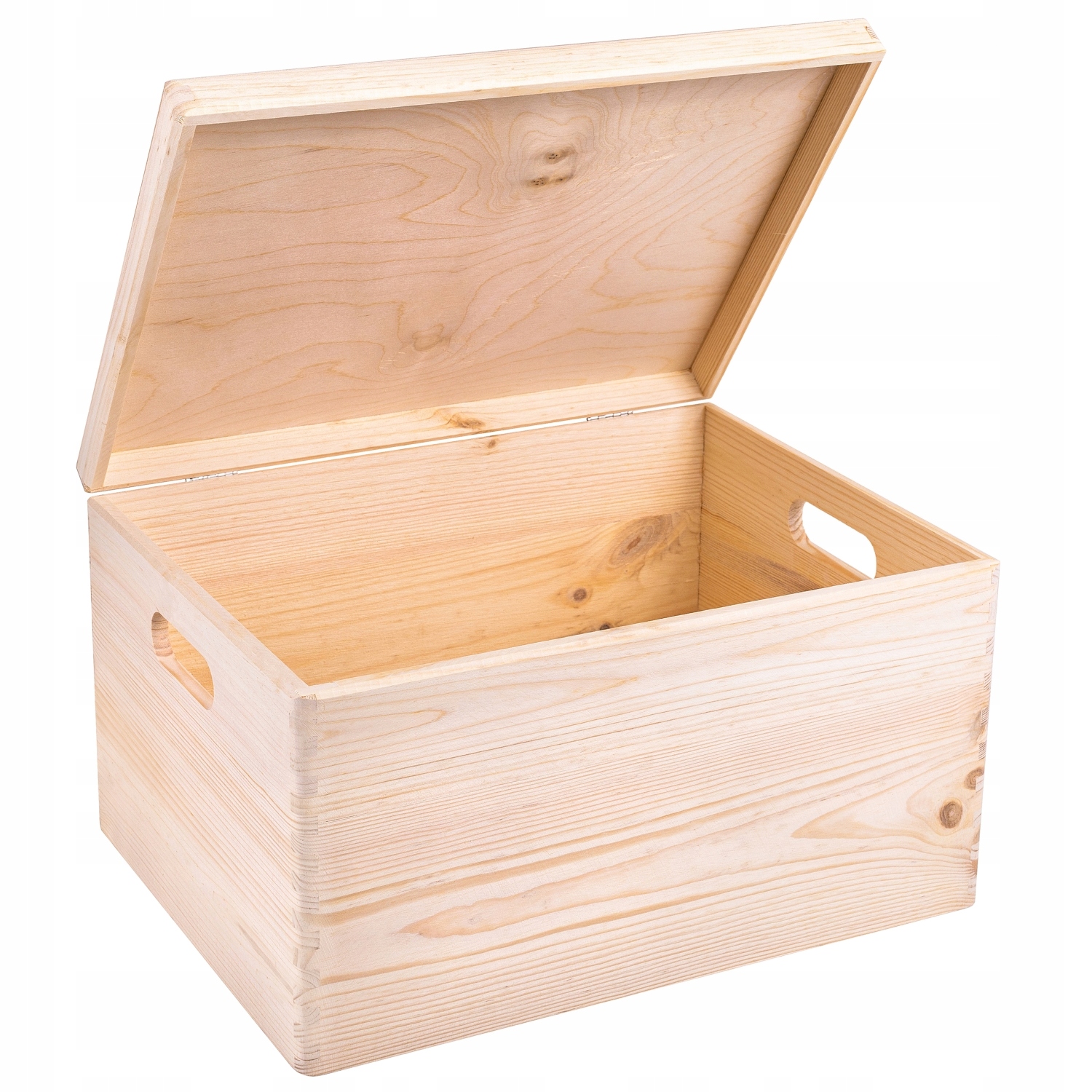 Pudełko drewniane skrzynka z uchwytami 40x30x24 cm