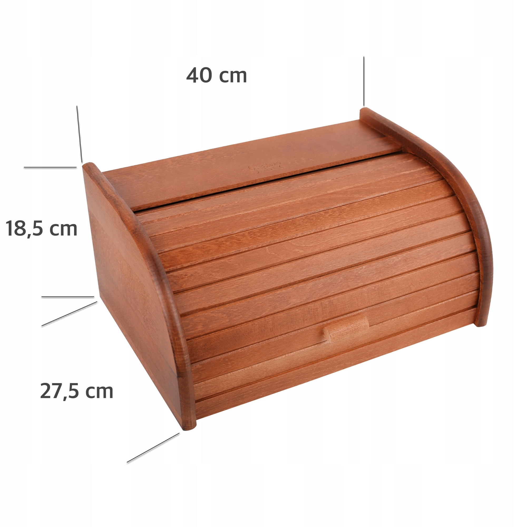 Drewniany chlebak pojemnik na chleb brązowy duży