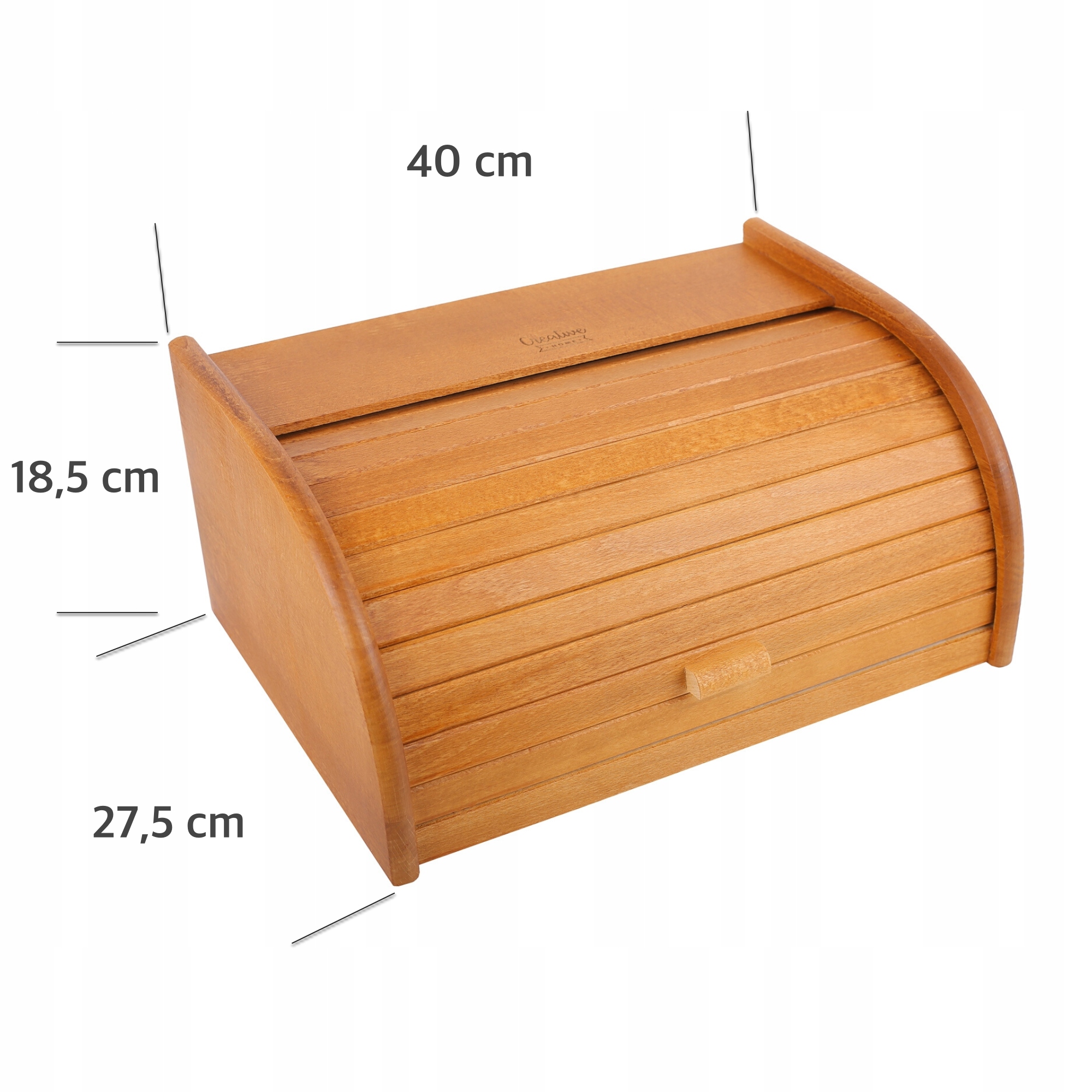 Drewniany chlebak pojemnik na chleb jasny brązowy