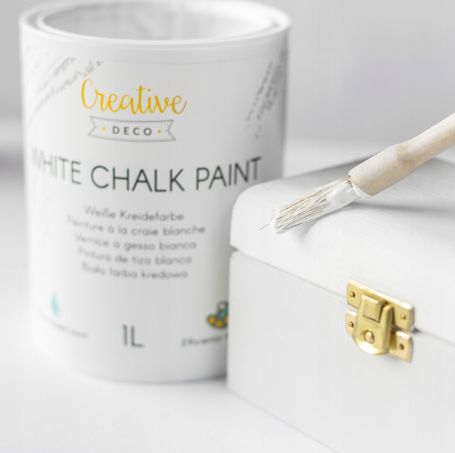 Farba kredowa biała do mebli drewna 1000 ml