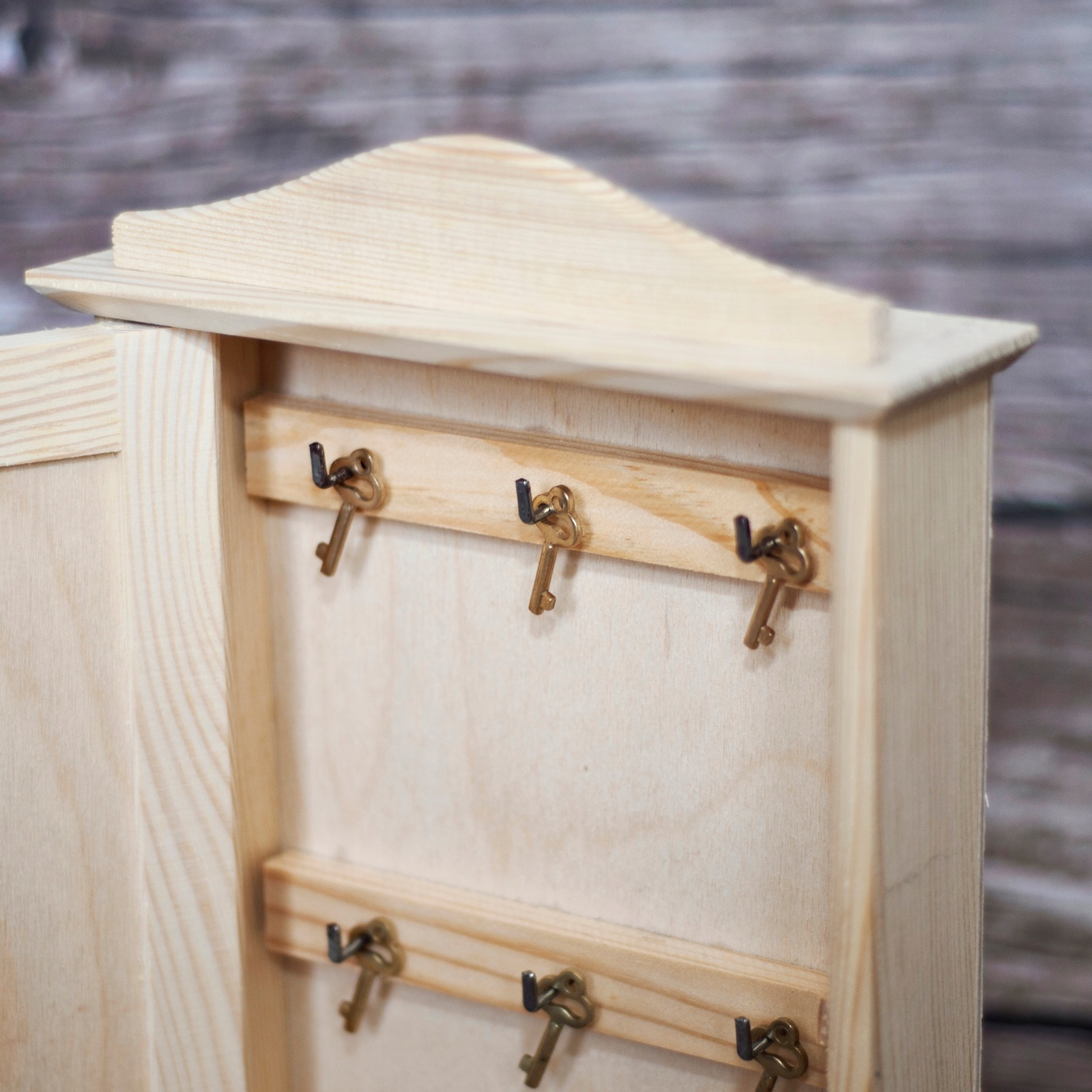 Szafeczka na klucze drewniana wieszak decoupage