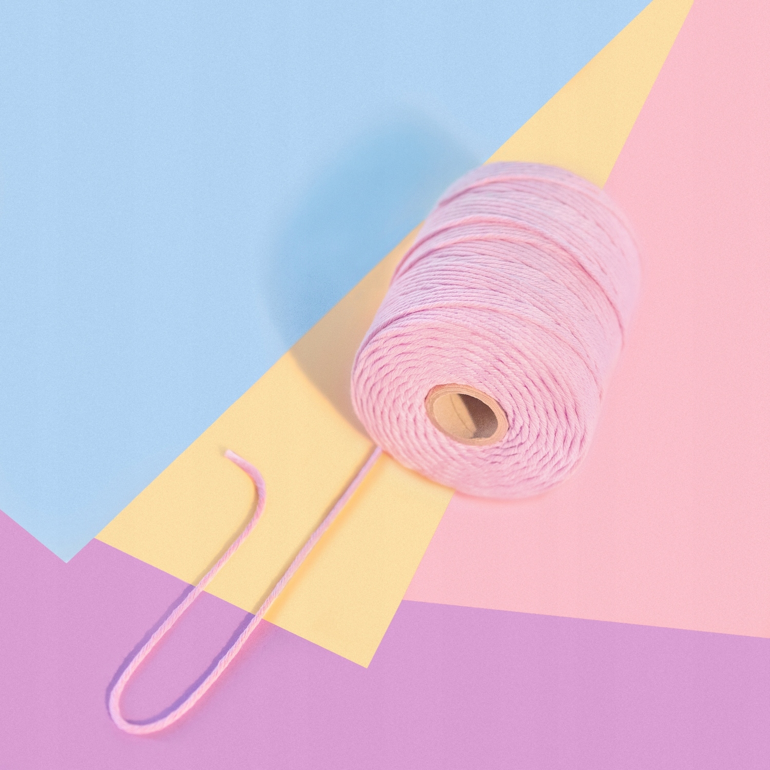 Sznurek do makramy bawełniany 3mm 200m różowy