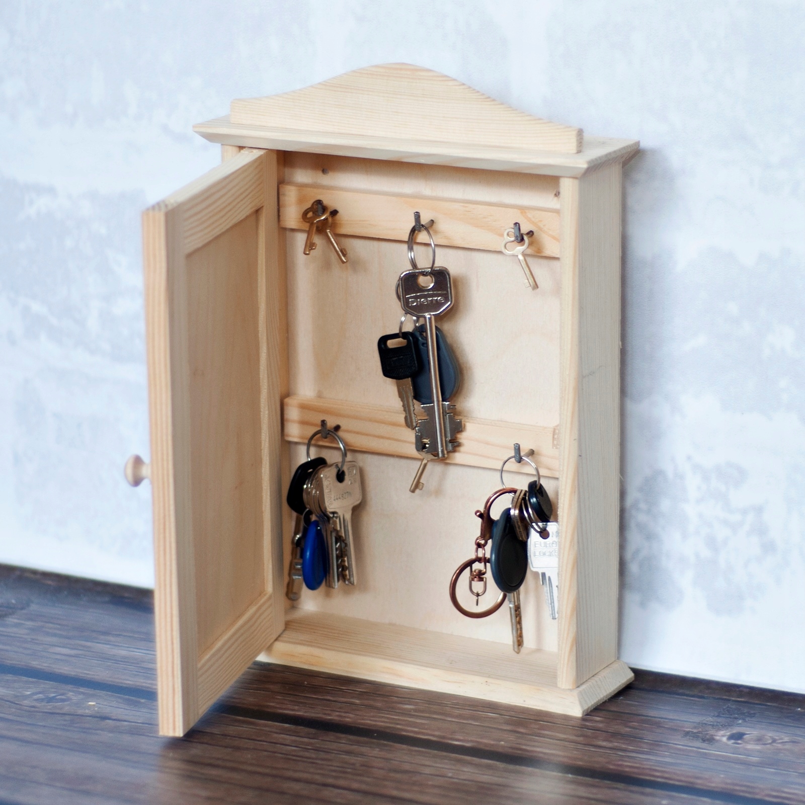 Szafeczka na klucze drewniana wieszak decoupage