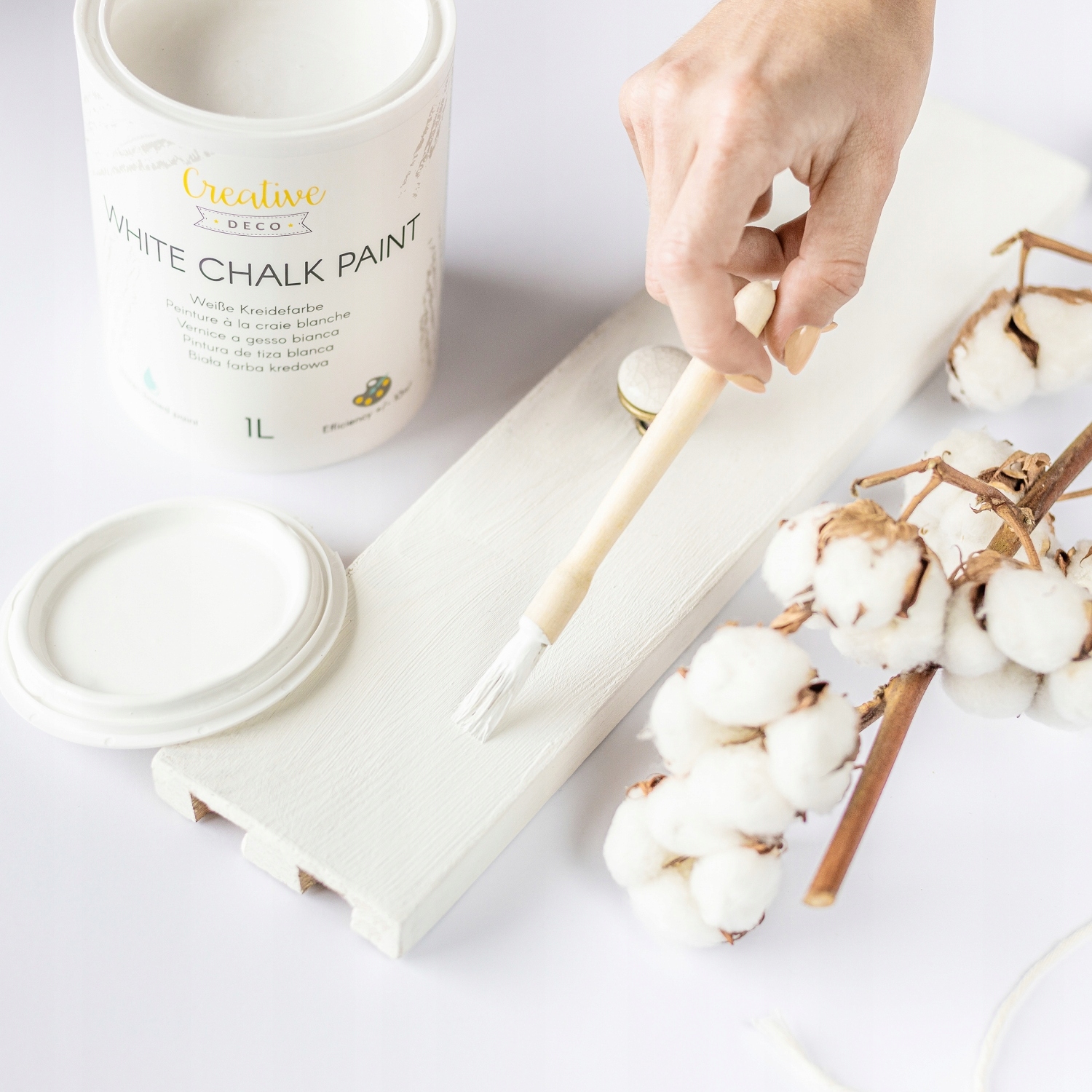 Farba kredowa biała do mebli drewna 1000 ml