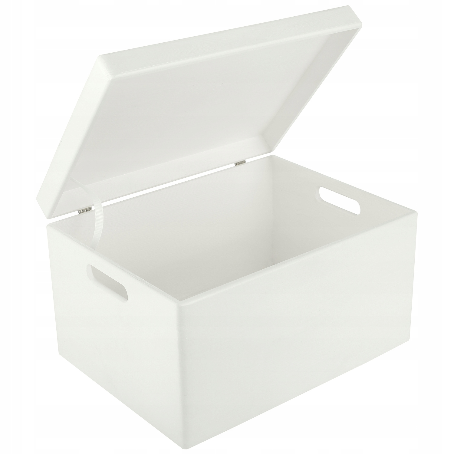 Pudełko drewniane białe z uchwytami 40x30x24 cm