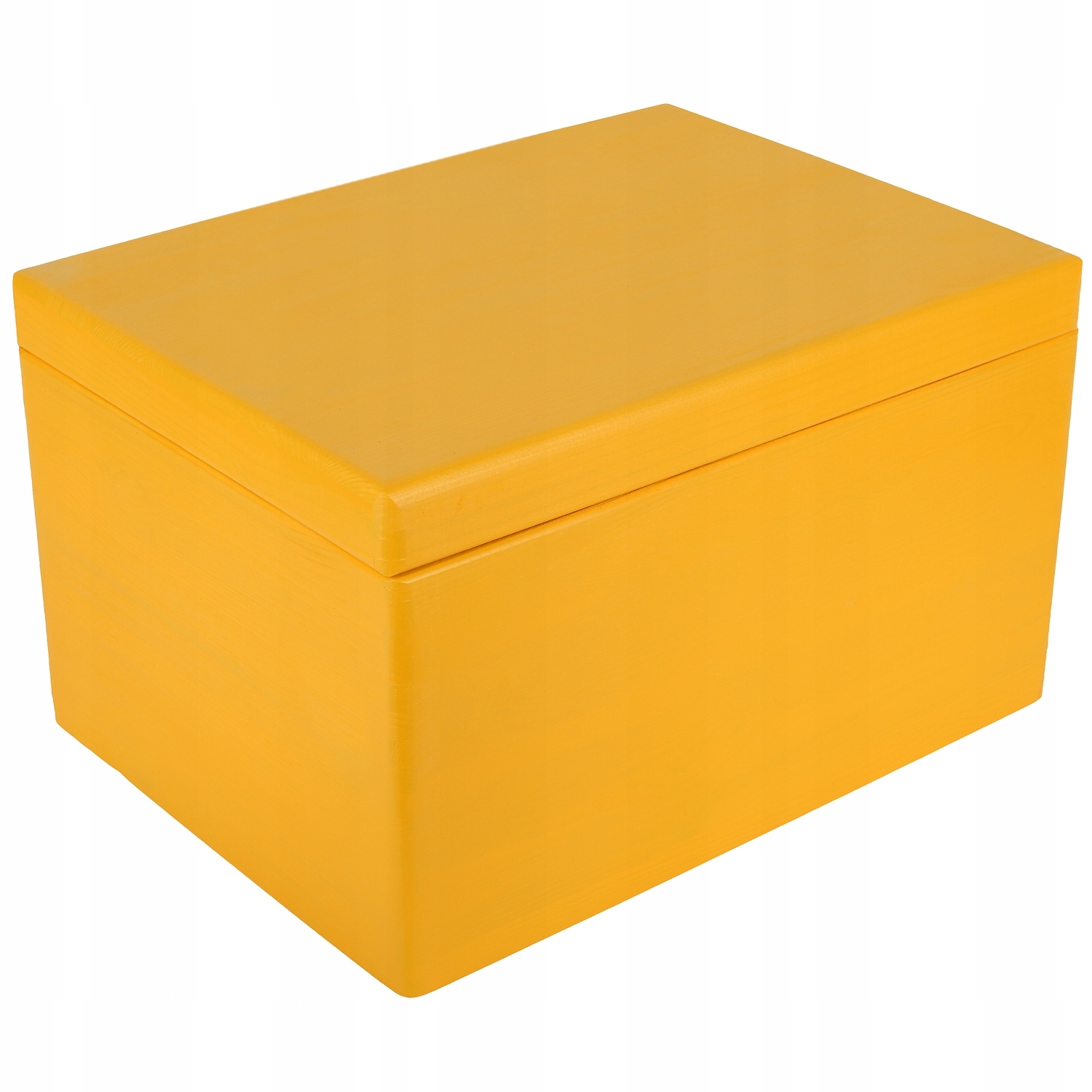 Pudełko drewniane żółte z wiekiem 40x30x24 cm