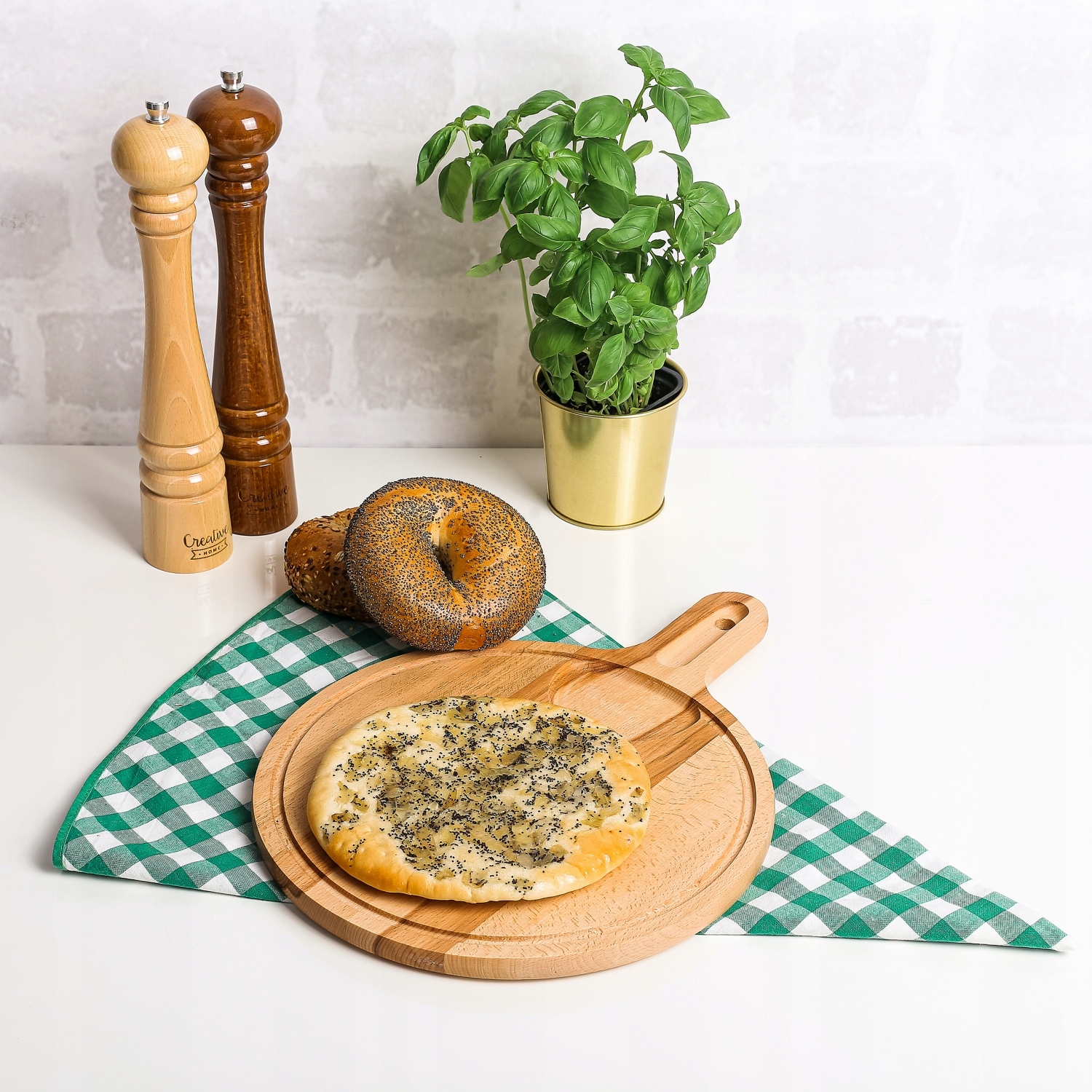 Deska do krojenia drewniana do pizzy 40 x 30 cm