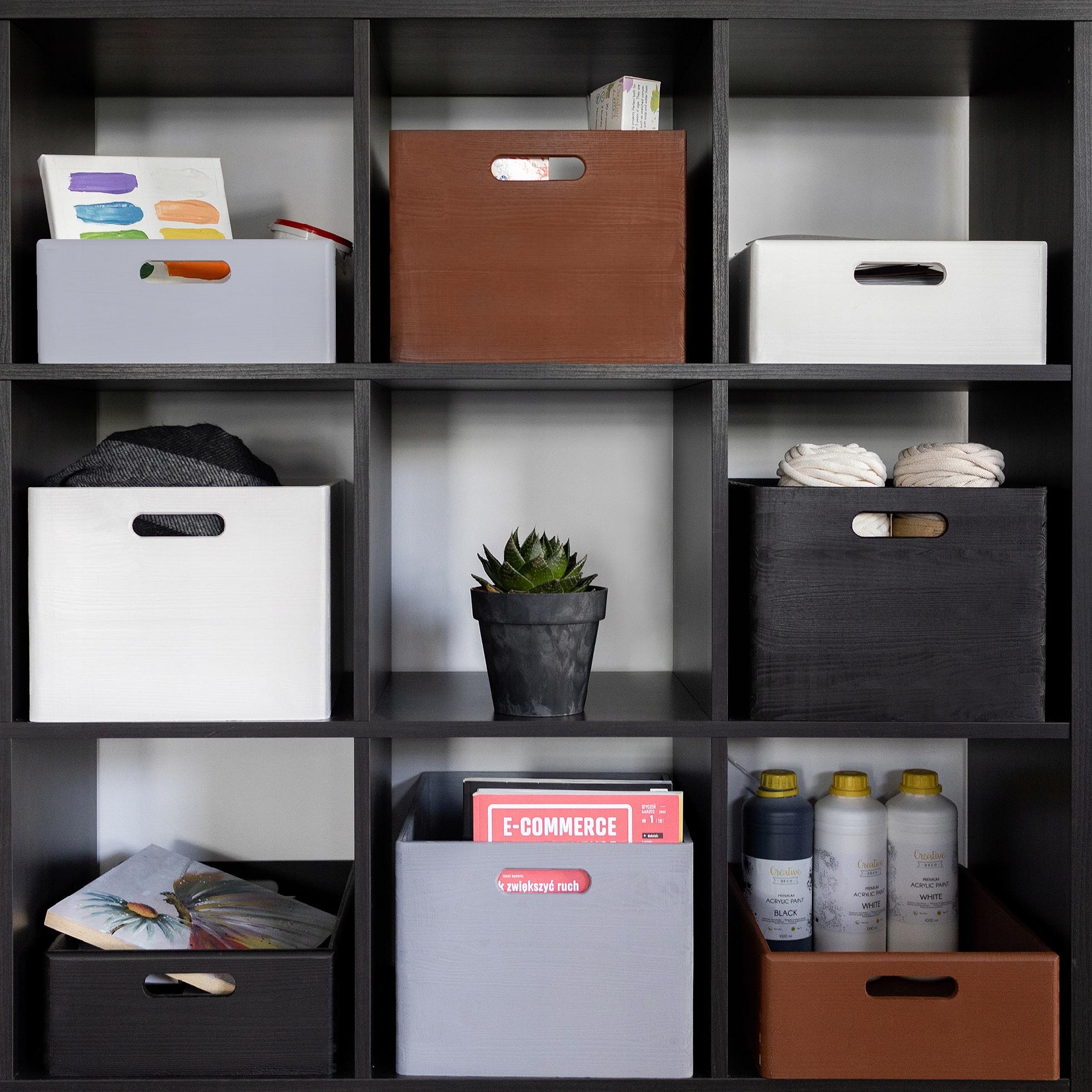 Skrzynka drewniana pudełko brązowe 39x29x23 cm