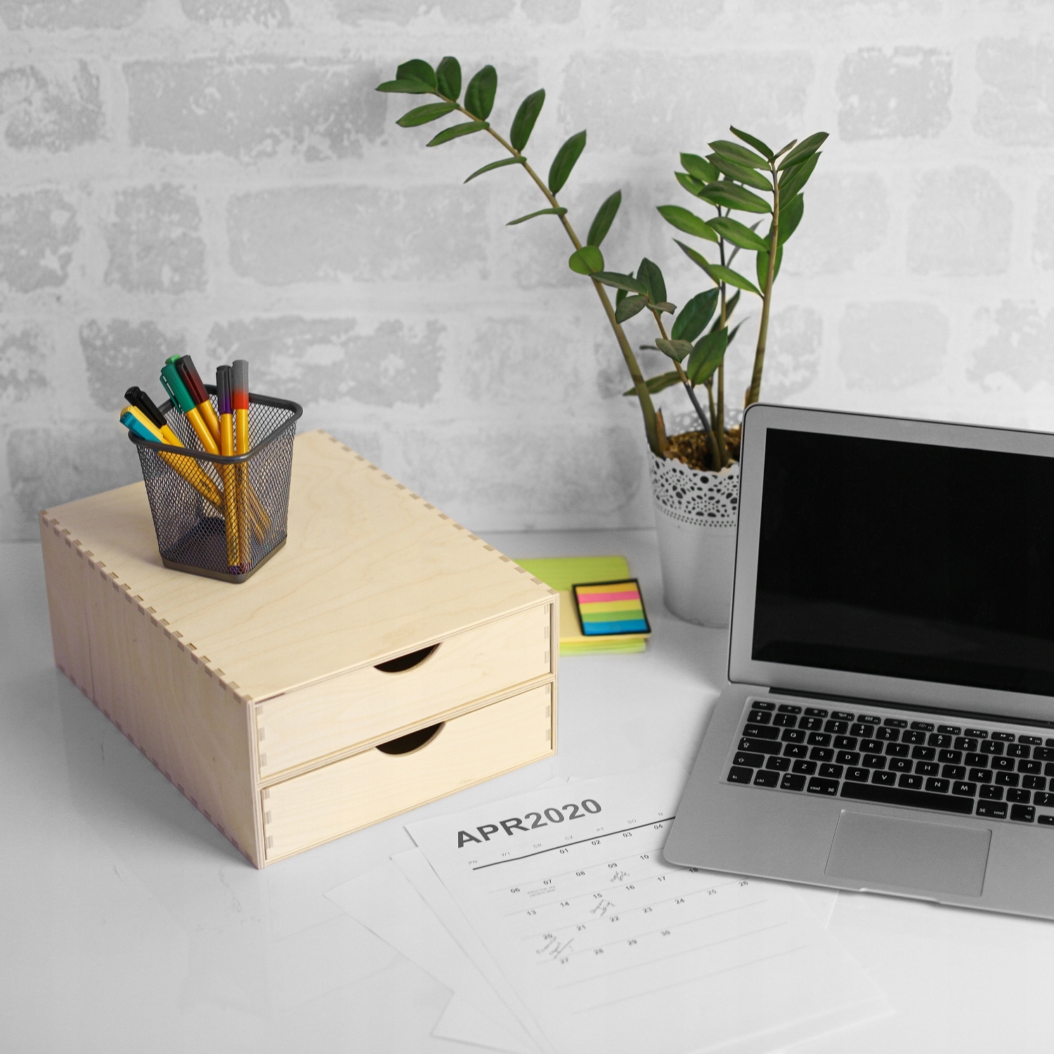 Creative Deco Mini komoda drewniana 2 szuflady