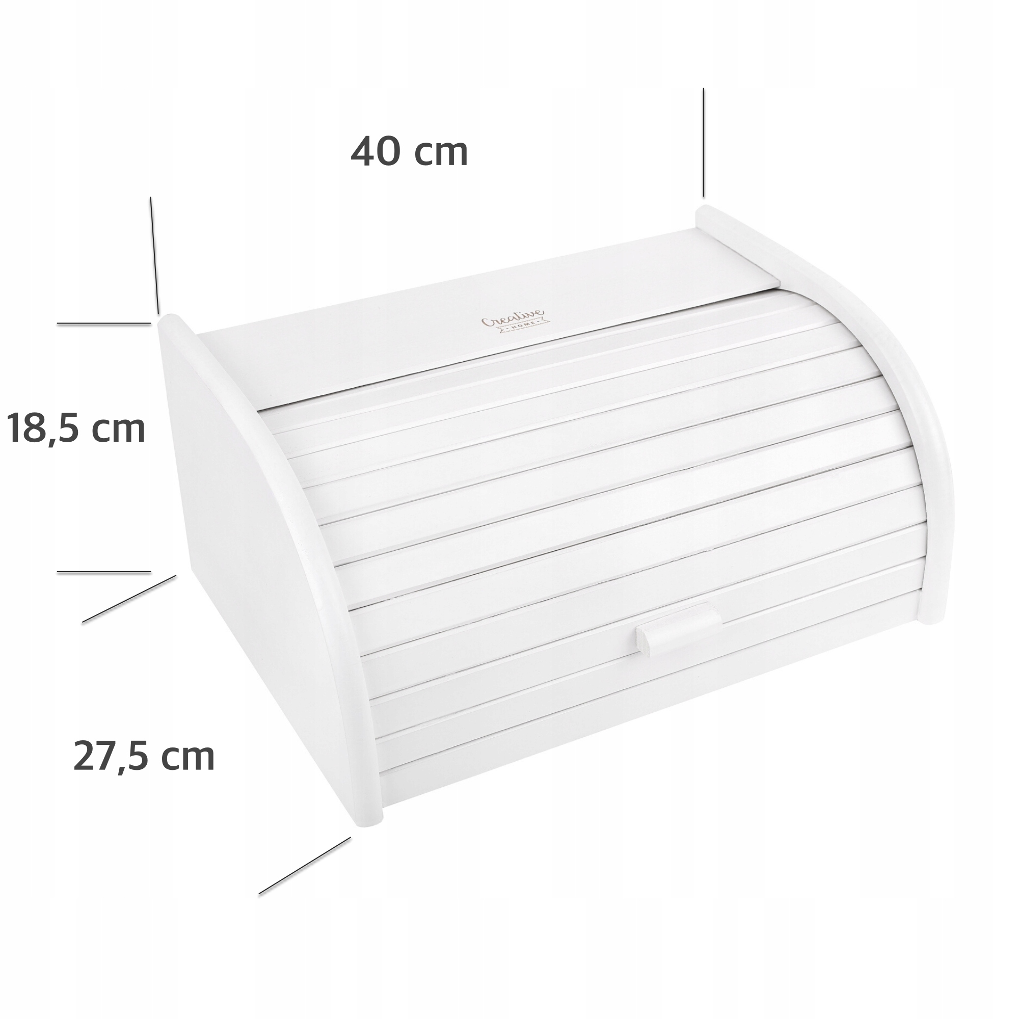Drewniany chlebak pojemnik na chleb pieczywo biały