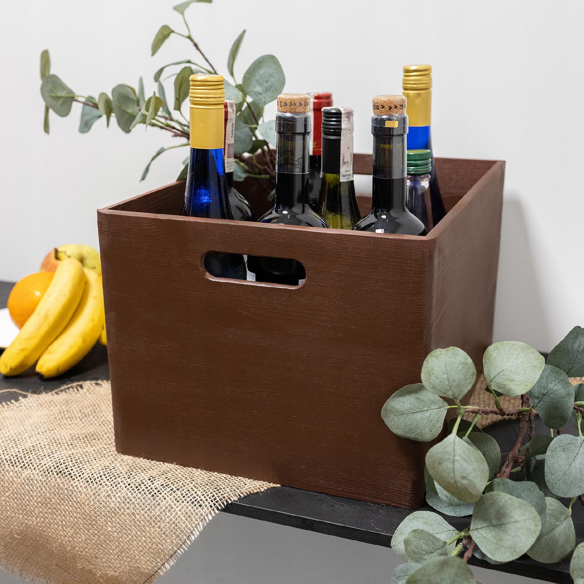 Skrzynka drewniana pudełko brązowe 39x29x23 cm