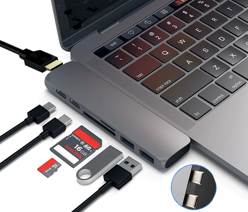 ADAPTER HUB PRZEJŚCIÓWKA USB-C USB THUNDERBOLT HDMI 4K DO MACBOOK PRO AIR