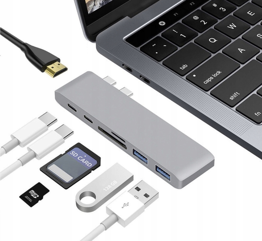 ADAPTER HUB PRZEJŚCIÓWKA USB-C USB THUNDERBOLT HDMI 4K DO MACBOOK PRO AIR