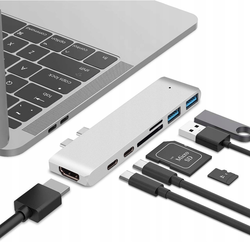 ADAPTER HUB PRZEJŚCIÓWKA USB-C USB THUNDERBOLT HDMI 4K DO MACBOOK PRO AIR