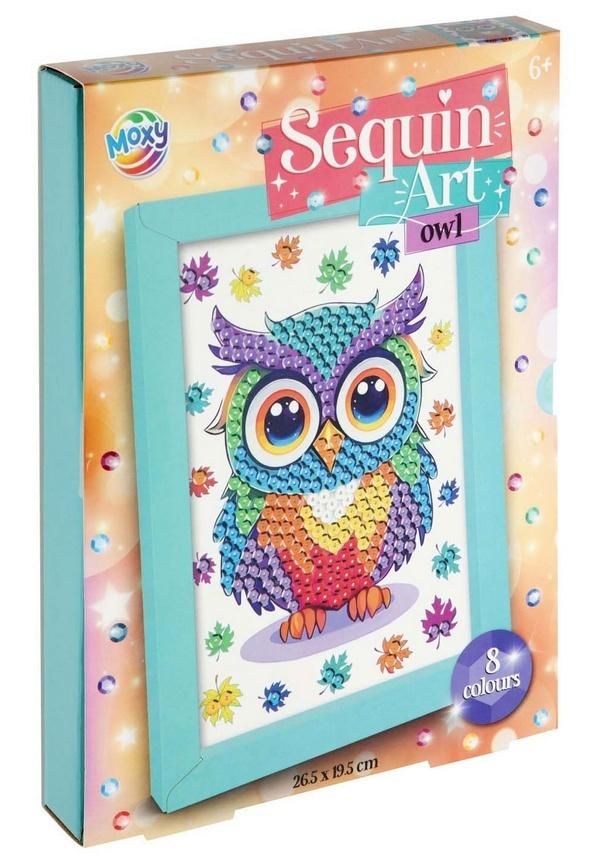 Zdjęcie produktu Sowa - Lśniący obrazek cekinowy z ramką