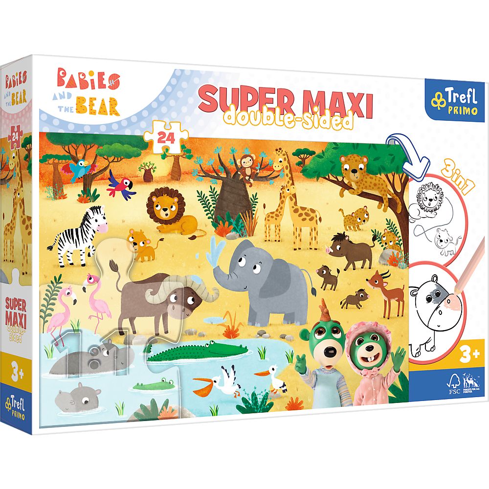 Zdjęcie produktu Puzzle 24 el. SUPER MAXI Bobaski na safari