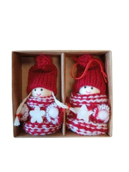 Zdjęcie produktu Zawieszki świąteczne skrzaty 2szt czerwone