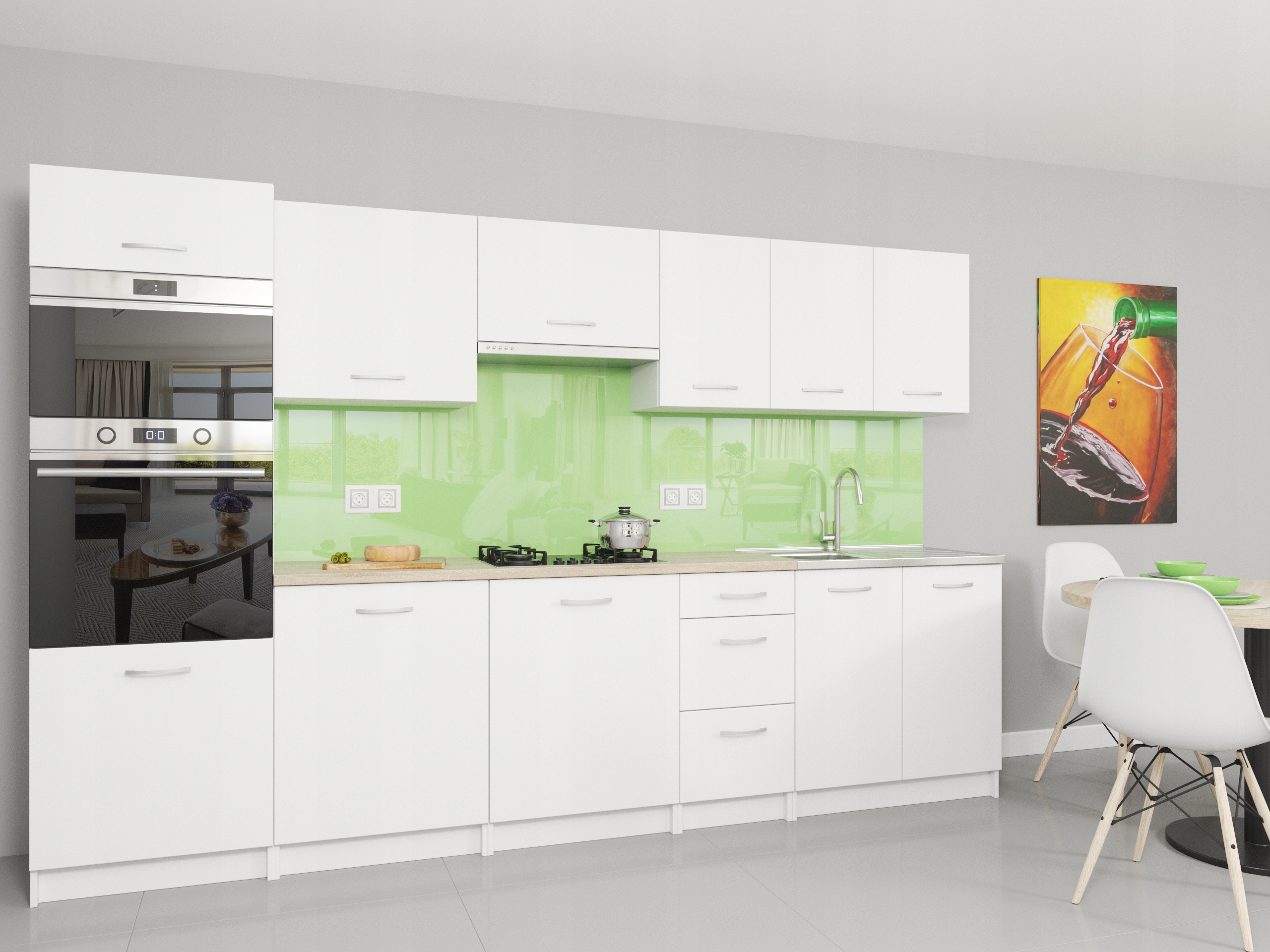 Zestaw mebli kuchennych Santorini Białe