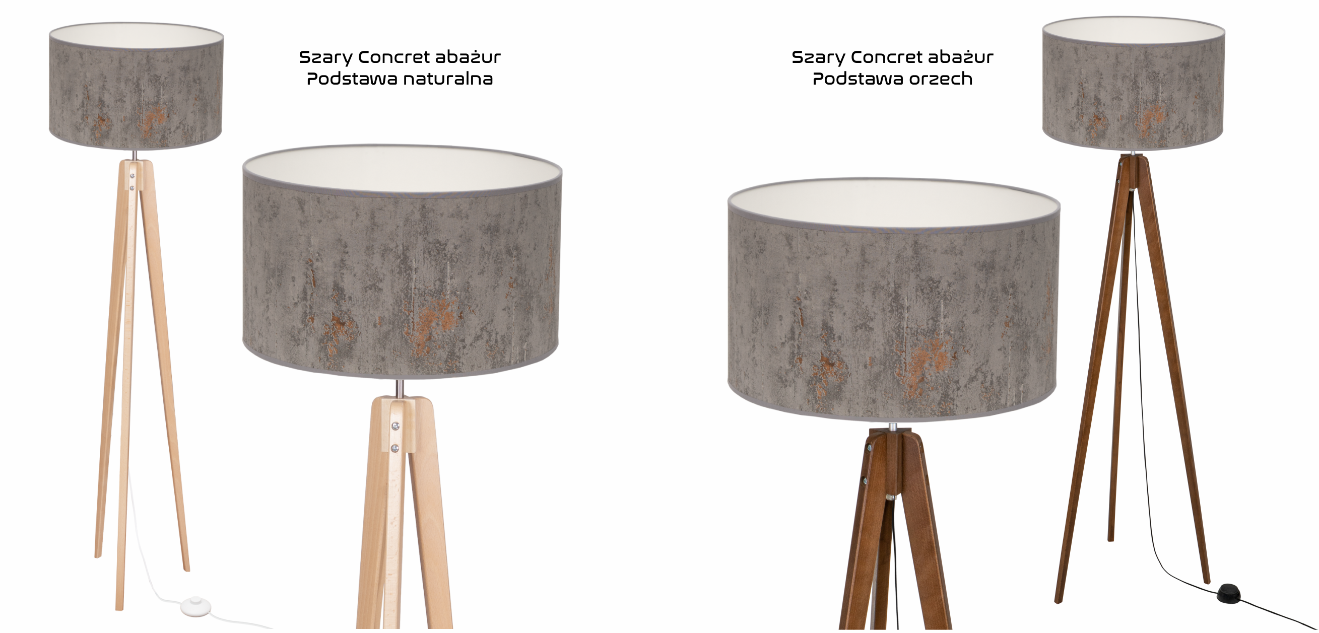 LAMPA PODŁOGOWA TRÓJNÓG, DREWNO, różne RODZAJE