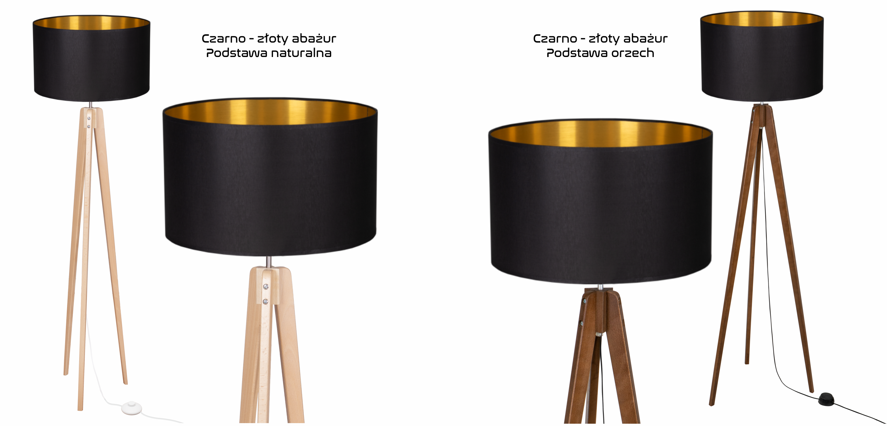 LAMPA PODŁOGOWA TRÓJNÓG, DREWNO, różne RODZAJE