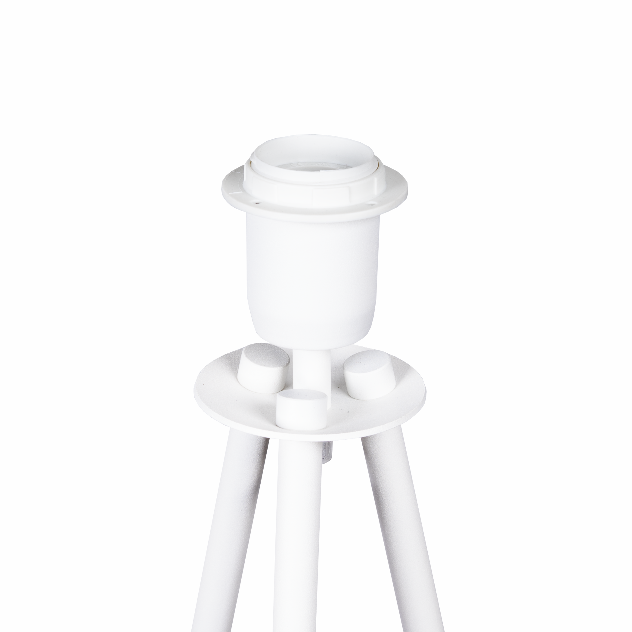 Lampa Podłogowa Trigni Biała - Skandynawski Design Jasny beż SOFT abażur