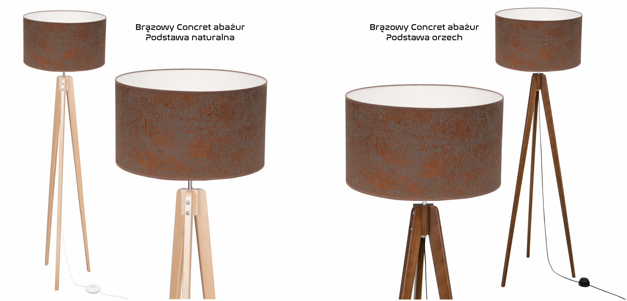 LAMPA PODŁOGOWA TRÓJNÓG, DREWNO, różne RODZAJE