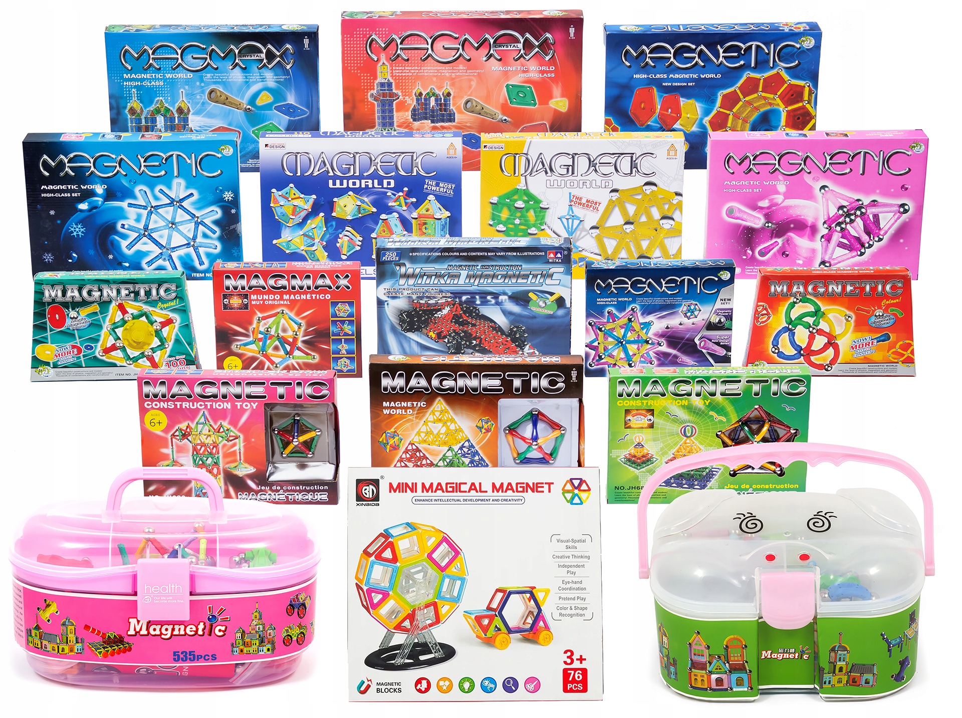 KLOCKI MAGNETYCZNE NOWE 76EL.