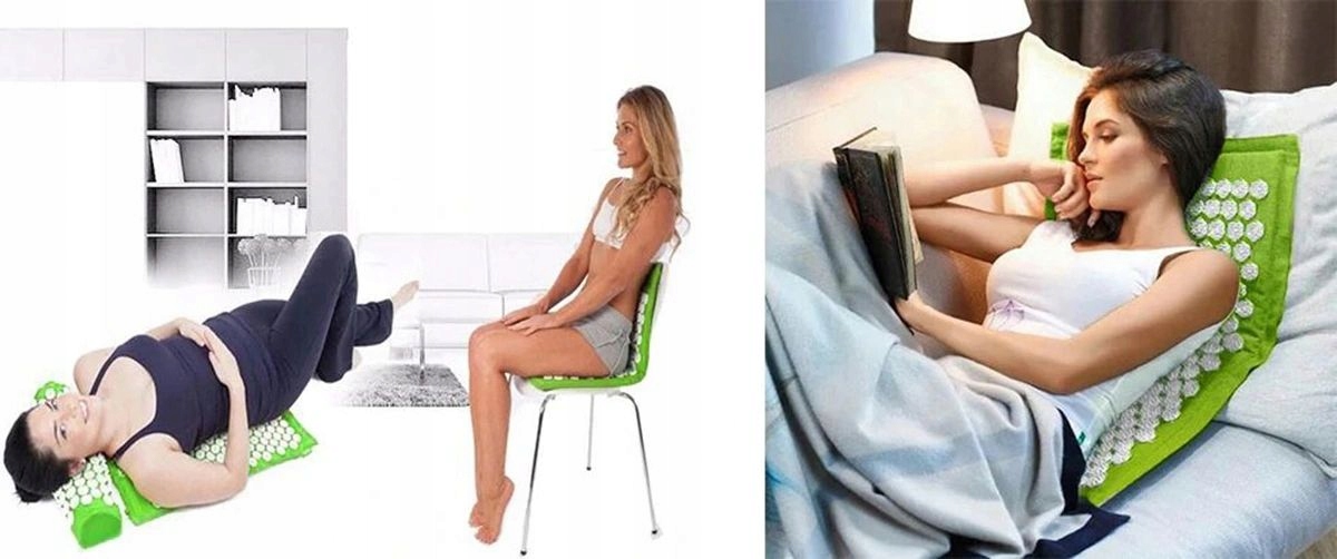 MATA DO AKUPRESURY ZIELONA + PODUSZKA