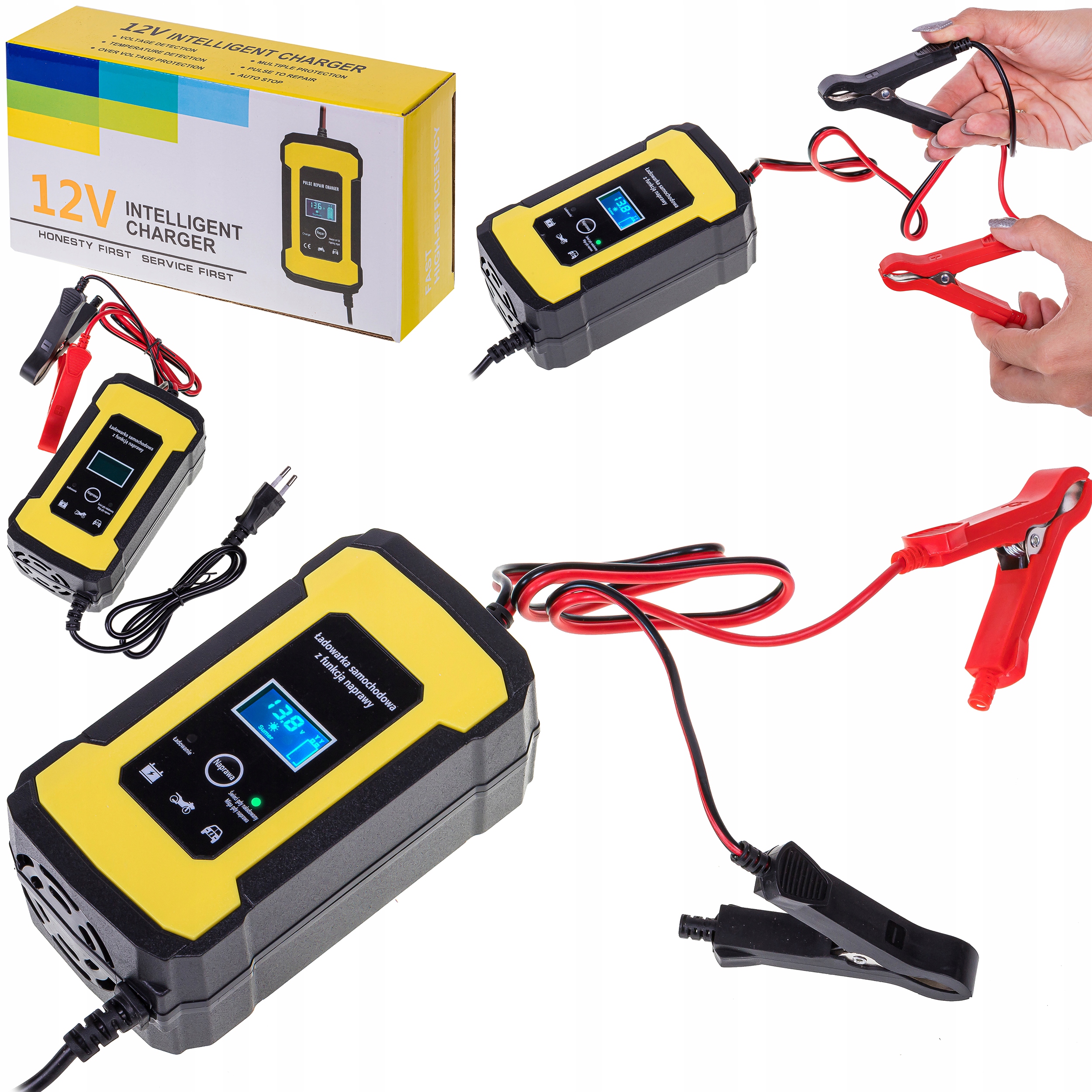 PROSTOWNIK SAMOCHODOWY DO AKUMULATORÓW 12V 6A